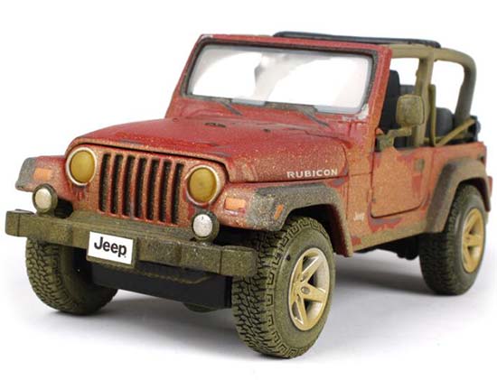 1:27 Red Maisto Diecast Jeep Wrangler Rubicon Model