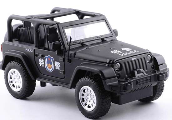 Kids Black 1:32 Scale Police Diecast Jeep Car Toy