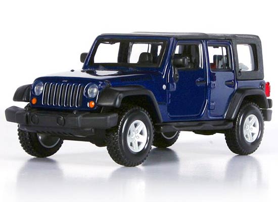 1:32 Deep Blue / Red Diecast Jeep Wrangler Rubicon Model