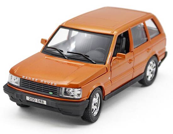 1:24 Scale Bburago Orange / Silver Diecast Range Rover Model
