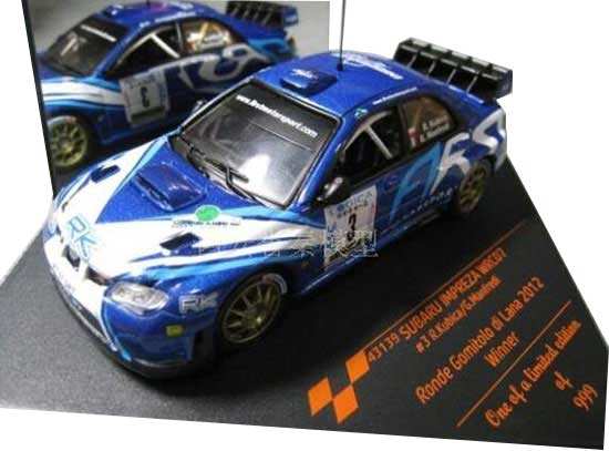 Blue Vitesse 1:43 Scale Diecast Subaru Impreza WRC 07 Model