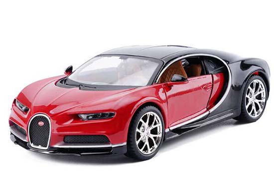 Maisto Gray / Red / Blue 1:24 Scale Diecast Bugatti Chiron Model