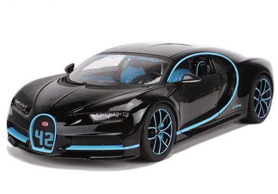 1:18 Scale Bburago Black Diecast Bugatti Chiron Model