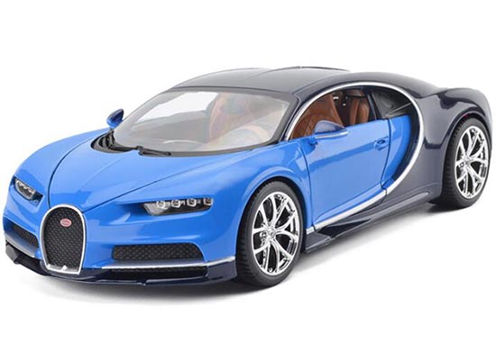 Bburago Blue / Red 1:18 Scale Diecast Bugatti Chiron Model