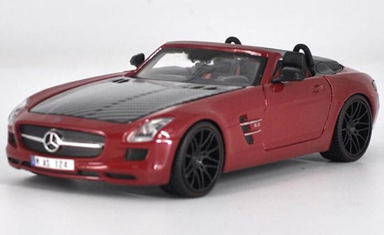 1:24 Red Maisto Diecast Mercedes Benz SLS AMG Roadster Model