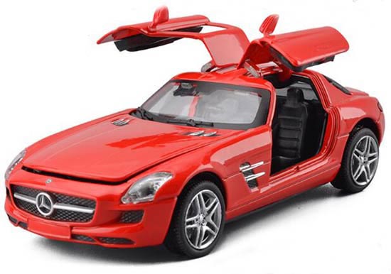 Black / White / Red 1:32 Diecast Mercedes-Benz SLS AMG Toy
