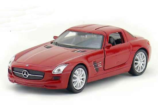 1:36 Red / White Kids Welly Diecast Mercedes Benz SLS AMG Toy