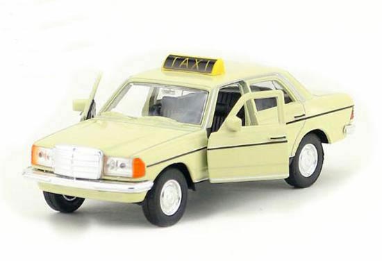 1:36 Scale Creamy White Kids Diecast Mercedes Benz W123 Taxi Toy