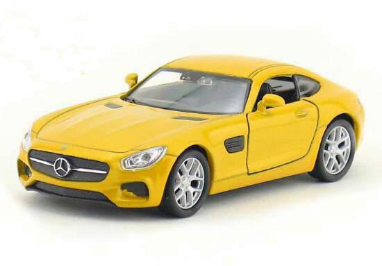 1:36 Kids Red / Yellow Welly Diecast Mercedes Benz AMG GT Toy