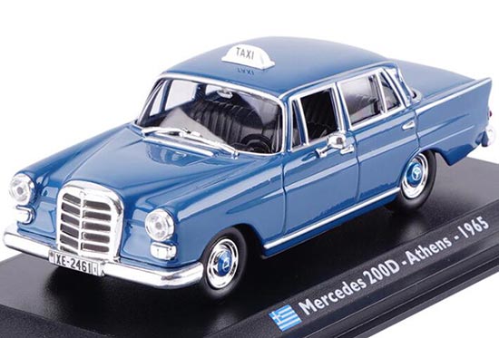 Blue Diecast 1:43 Scale 1965 Mercedes Benz 200D Taxi Model