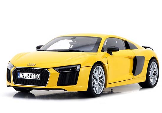 Gray / Yellow 1:18 Scale Diecast Audi R8 V10 Plus Model