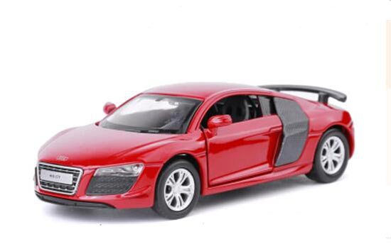White / Red Kids 1:43 Scale Diecast Audi R8 GT Car Toy