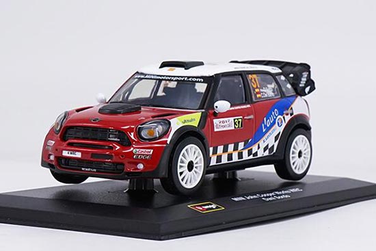1:32 Scale Red Bburago Diecast Mini Cooper WRC Model