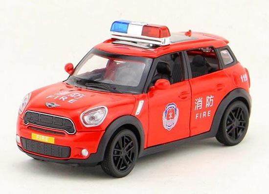 1:32 Scale Red Fire Engine Kids Diecast Mini Cooper Car Toy