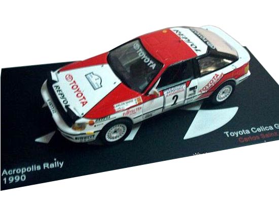 1:43 Scale Red-White 1990 Diecast Toyota Celica GT-FOUR Model
