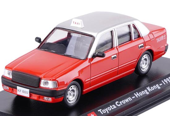 Red 1:43 Scale Diecast 1995 Toyota Crown Taxi Model