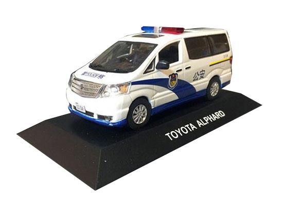 1:43 White J-collection Police Diecast Toyota Alphard Model