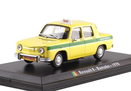 1:43 Scale Yellow Diecast 1970 Renault 8 Taxi Model