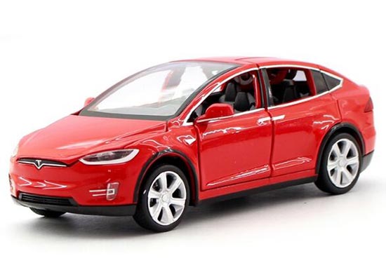 1:32 Scale White / Red / Blue Kids Diecast Tesla MODEL X90 Toy
