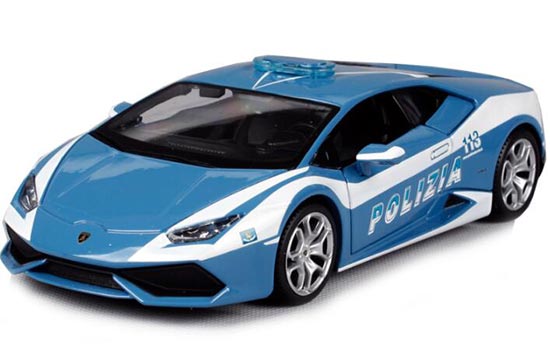 1:24 White-Blue Police Lamborghini Huracan LP610-4 Model