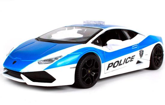 White-Blue 1:24 Police Lamborghini Huracan LP610-4 Model