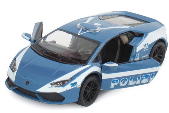 1:36 Kids Blue Police Diecast Lamborghini Huracan LP610-4 Toy
