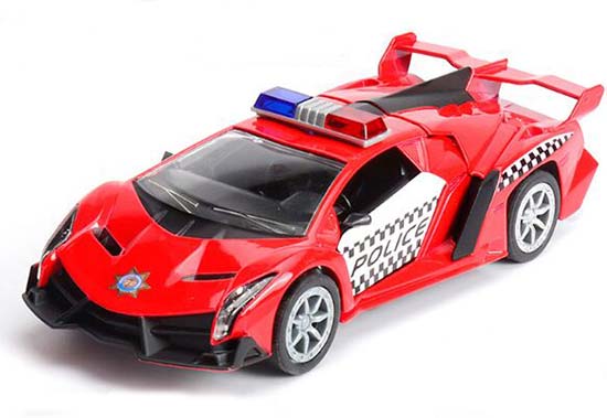 1:32 Blue / Black / Red Police Diecast Lamborghini Veneno Toy