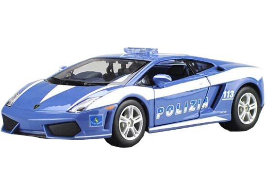 1:24 Scale Blue Police Diecast Lamborghini Gallardo Model