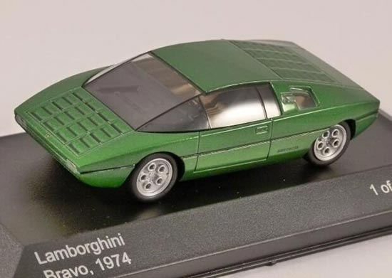 Green WhiteBox 1:43 Diecast 1974 Lamborghini Bravo Car Model