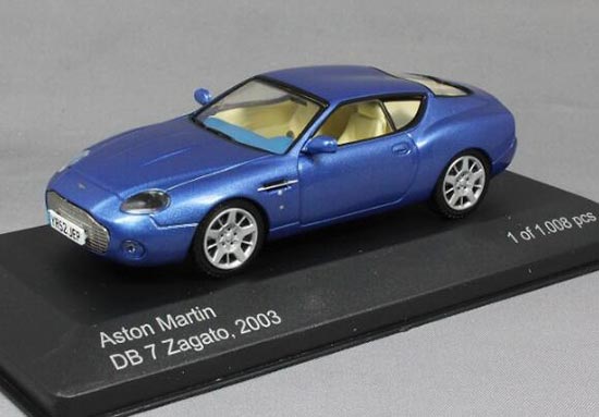 1:43 Blue 2003 Diecast Aston Martin DB 7 Zagato Car Model