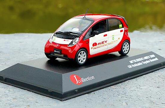 Red 1:43 J-Collection Diecast 2008 Mitsubishi i-MiEV Model
