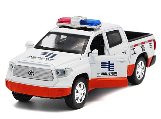 1:32 Scale Kids White-Orange Diecast Toyota Tundra Pickup Toy