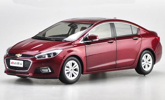 White / Red 1:18 Scale Diecast Chevrolet Cruze Model