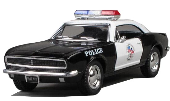 Black 1:36 Scale Kids Police Diecast 1967 Chevrolet Camaro Toy