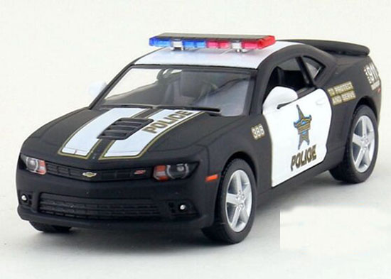 1:38 Silver / Black Kids Police Diecast Chevrolet Camaro Toy