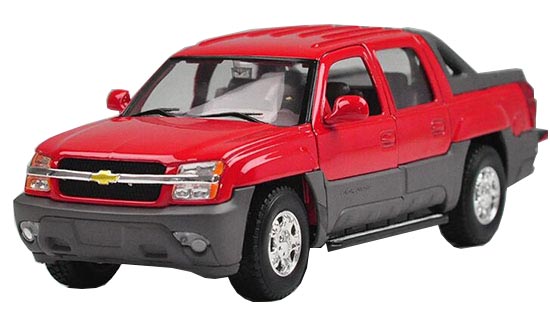 Welly 1:24 Black / Red Diecast Chevrolet Avalanche Pickup Model
