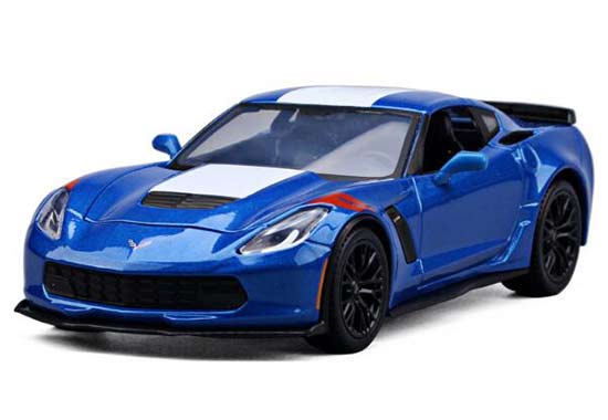 Blue 1:24 Diecast 2017 Chevrolet Corvette Grand Sport Model