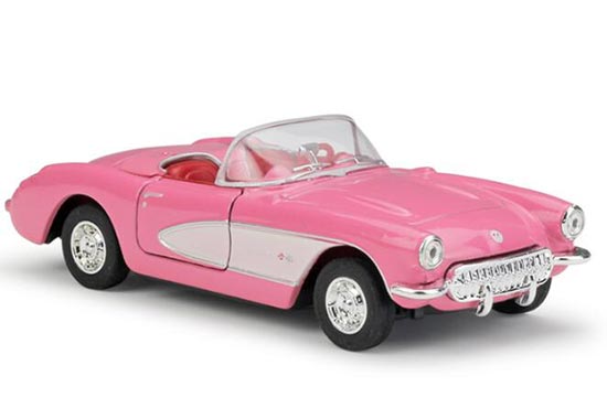Pink 1:36 Scale Welly Diecast 1957 Chevrolet Corvette Toy