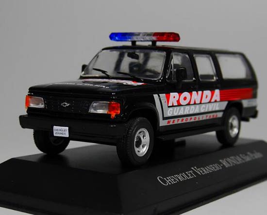 1:43 Black IXO Diecast Police Chevrolet Veraneio Car Model