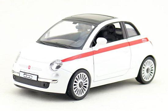 1:36 Scale Kids White Diecast Fiat 500 Car Toy