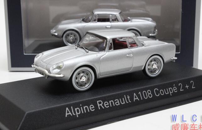 1:43 Silver NOREV Diecast Renault Alpine A108 Coupe Model