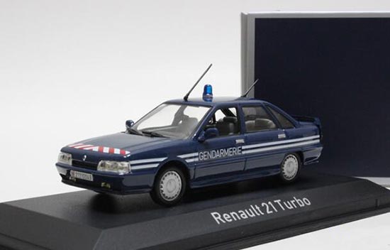 1:43 Scale Blue NOREV Diecast Renault 21 Turbo Model