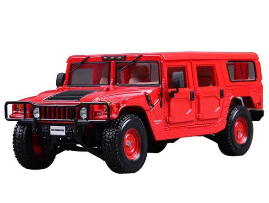 1:18 Scale Maisto Red / Black Diecast Hummer H1 Model