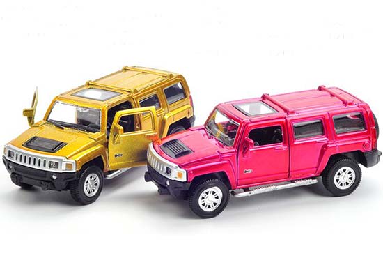 1:43 Scale Kids Golden / Red Diecast Hummer H3 Toy