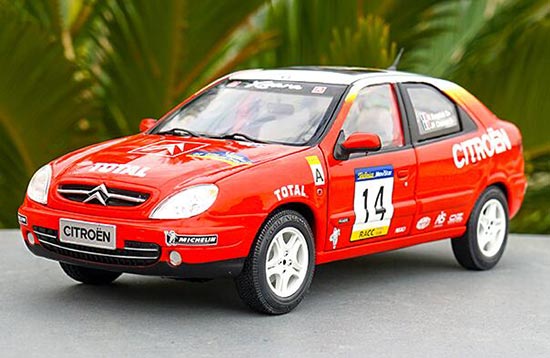 Red 1:18 Scale WRC Painting Diecast Citroen Xsara Model