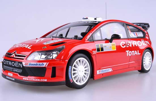 1:18 Scale Red Autoart WRC 2004 Diecast Citroen C4 Model