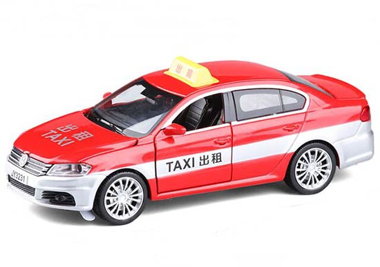 1:32 Kids Green / Yellow / Red / Blue Diecast VW Lavida Taxi Toy