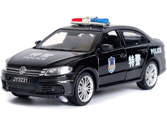 Black / White 1:32 Scale Kids Police Diecast VW Lavida Toy