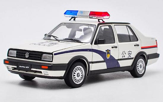 White 1:18 Scale Police Diecast VW Jetta GT Model
