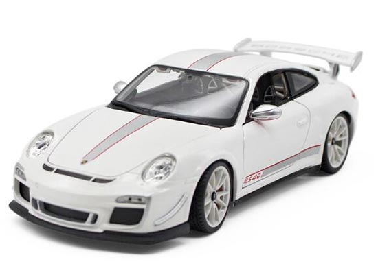 White /Blue 1:18 Scale Bburago Diecast Porsche 911 GT3 RS4 Model